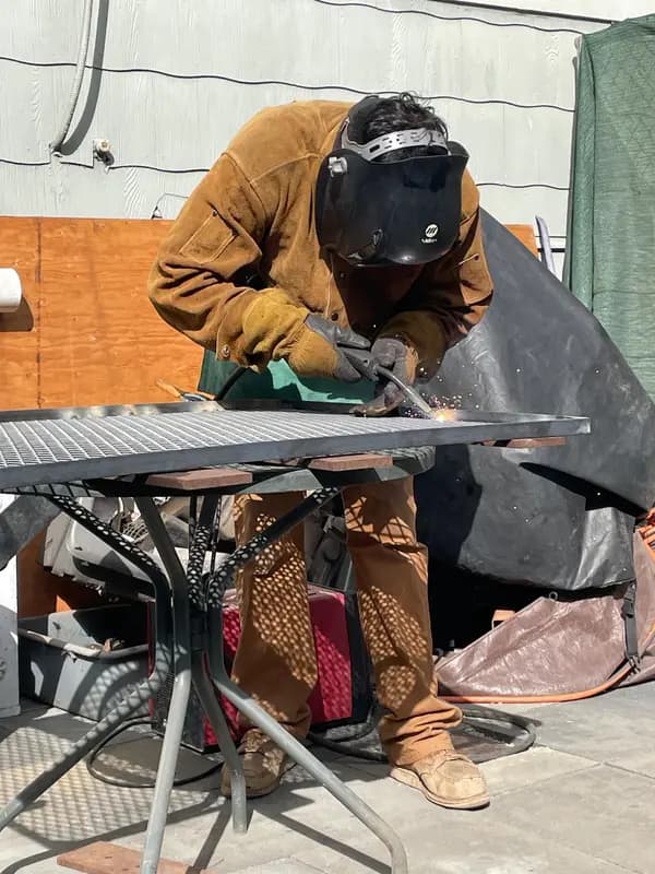 Metal fabrication work in progress